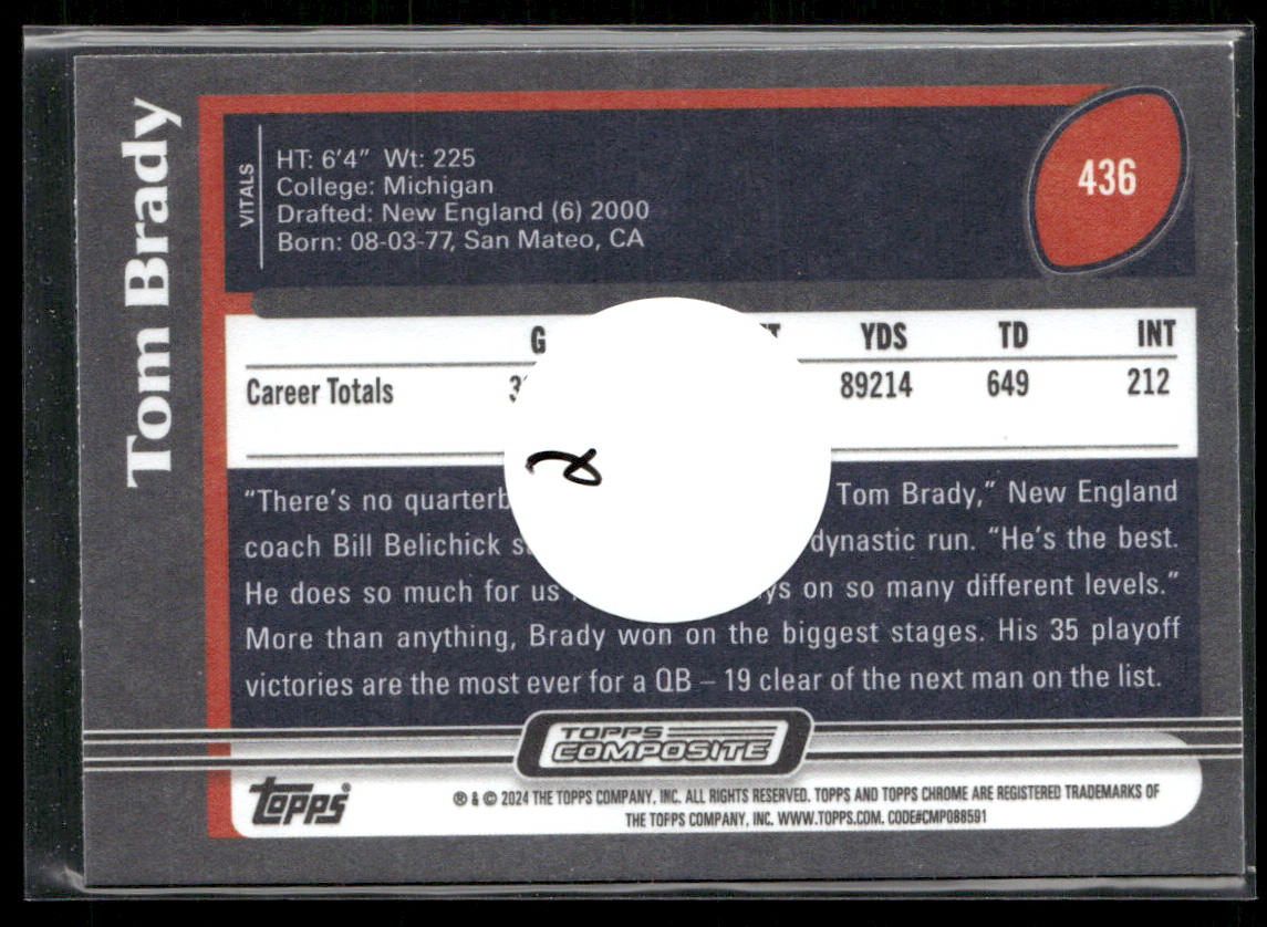 Tom Brady 2023 Topps Composite #436 New England Patriots