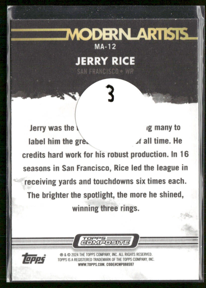 Jerry Rice 2023 Topps Composite Modern Artists #MA-12 San Francisco 49ers