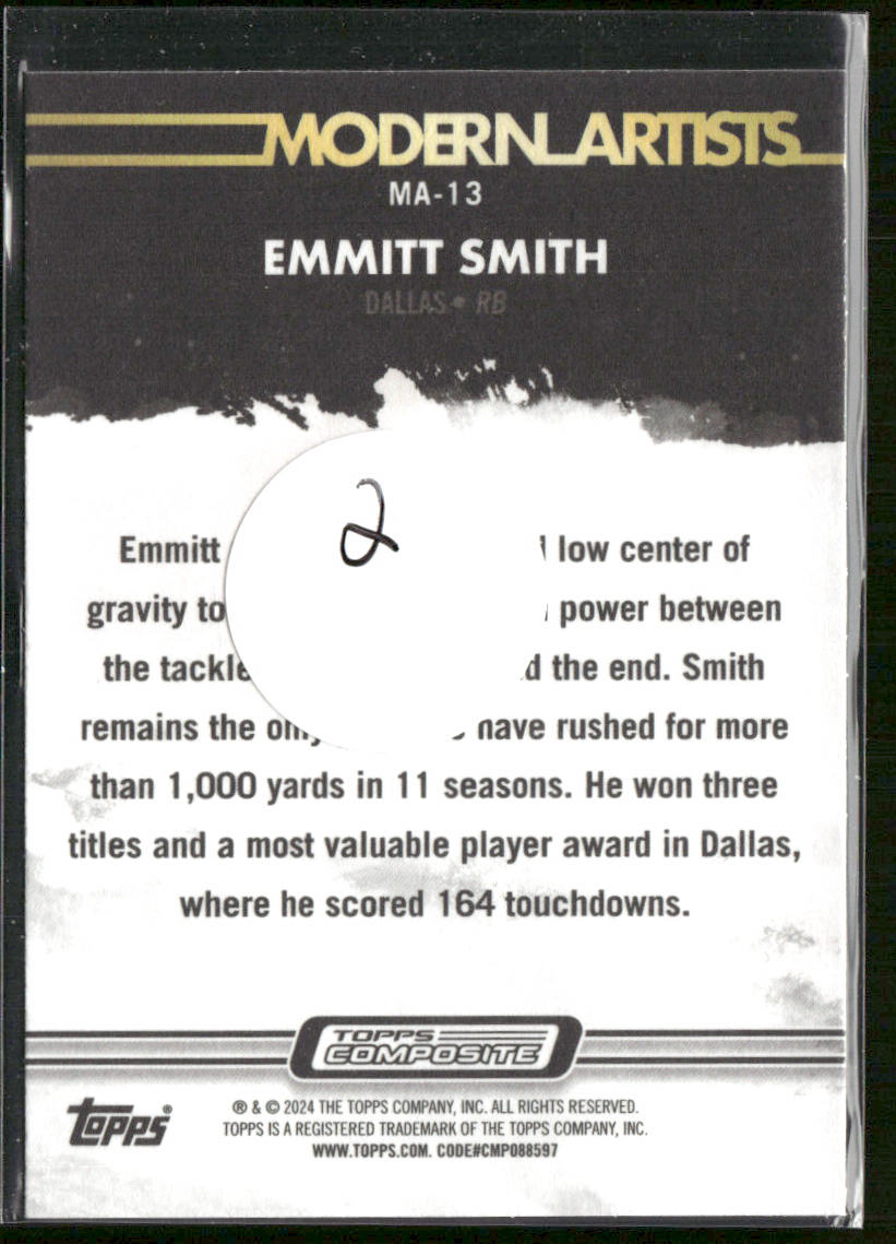 Emmitt Smith 2023 Topps Composite Modern Artists #MA-13 Dallas Cowboys