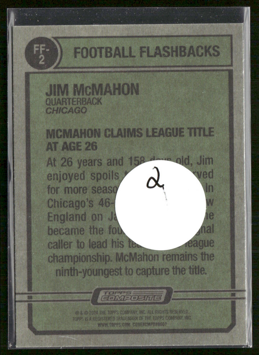 Jim McMahon 2023 Topps Composite Football Flashbacks #FF-2 Chicago Bears