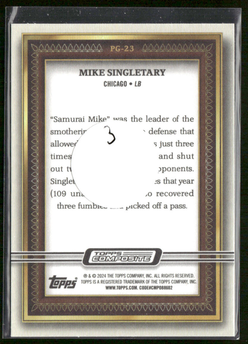 Mike Singletary 2023 Topps Composite Portrait Gallery #PG-23 Chicago Bears