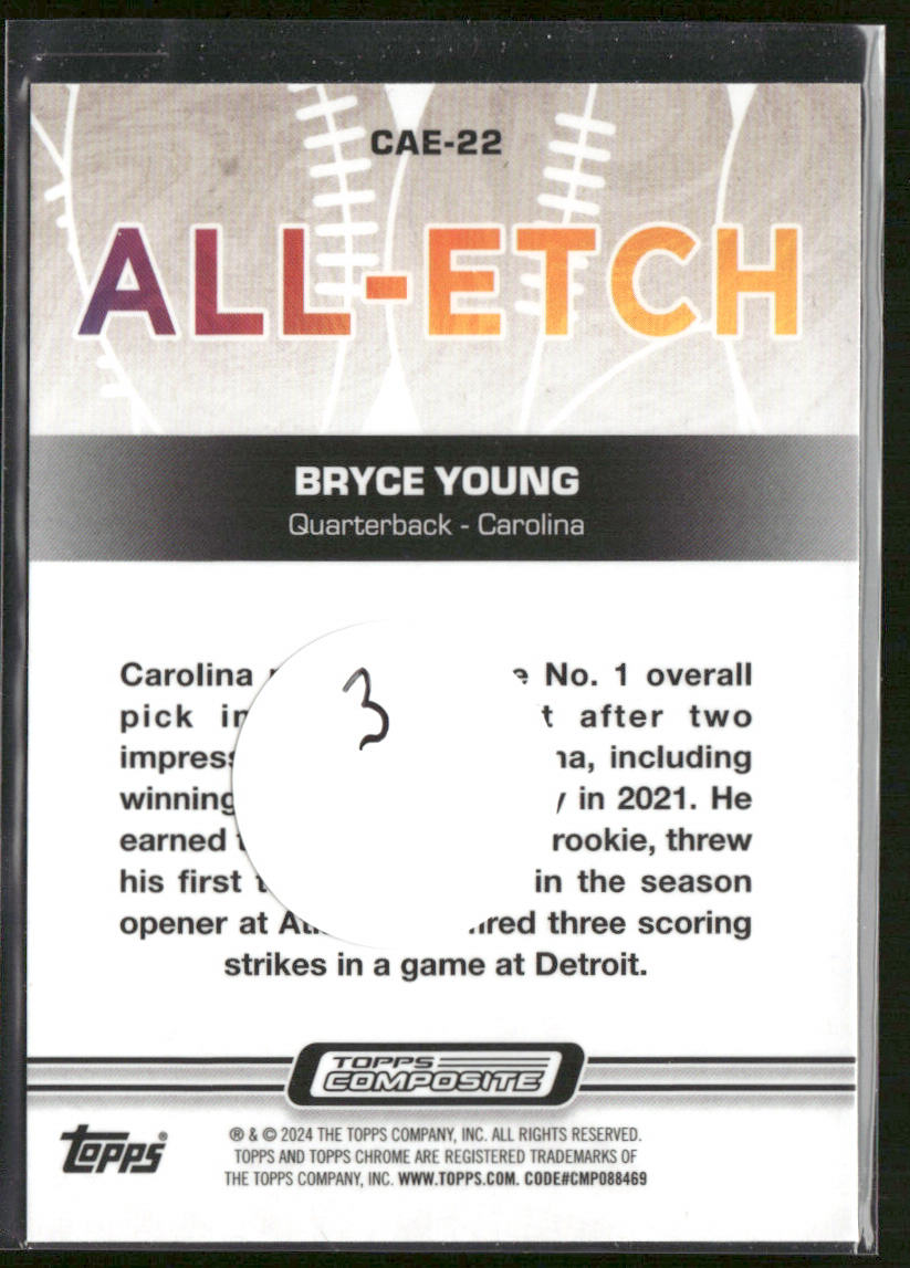Bryce Young 2023 Topps Composite Chrome All-Etch Refractor #CAE-22 Panthers