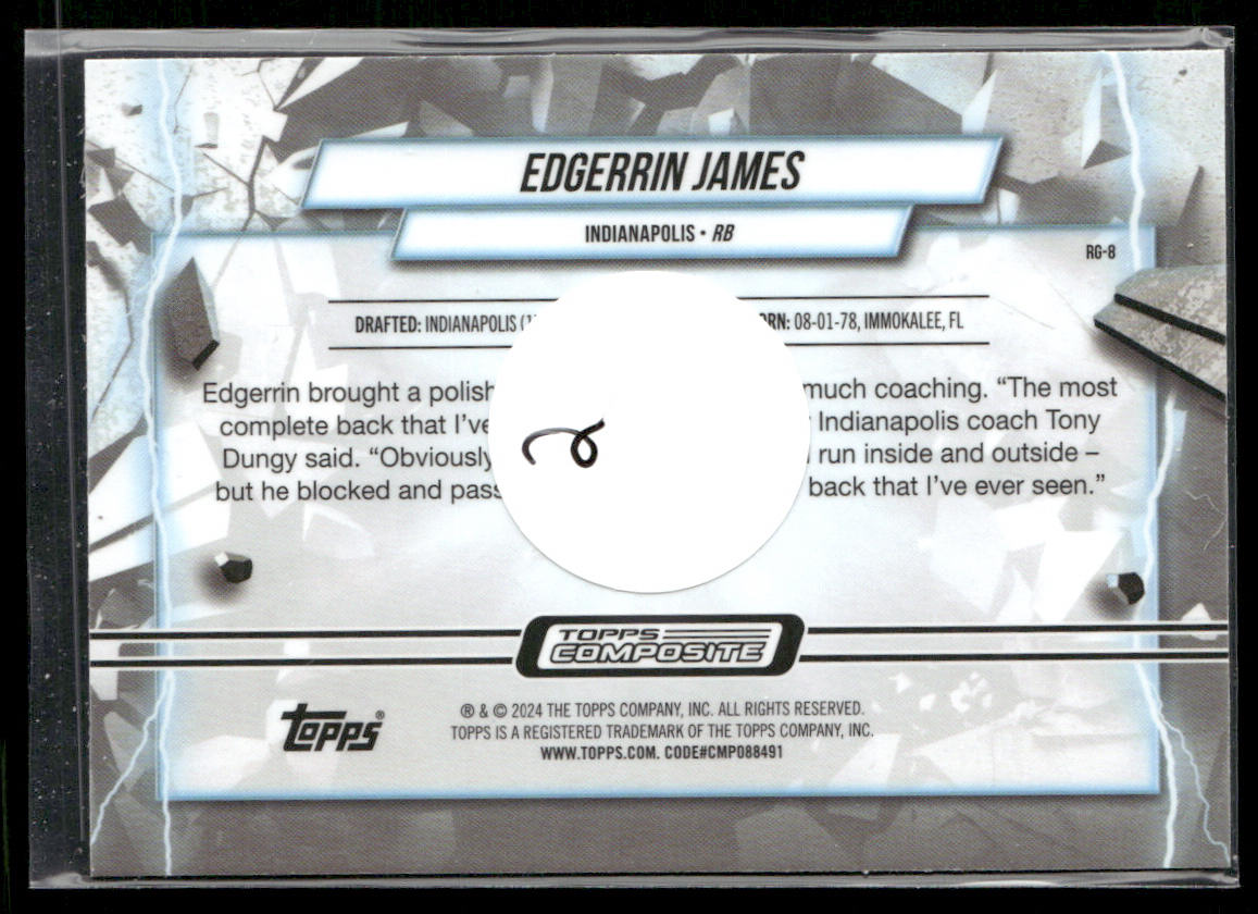 Edgerrin James 2023 Topps Composite Resurgence Grounded #RG-8 Indianapolis Colts