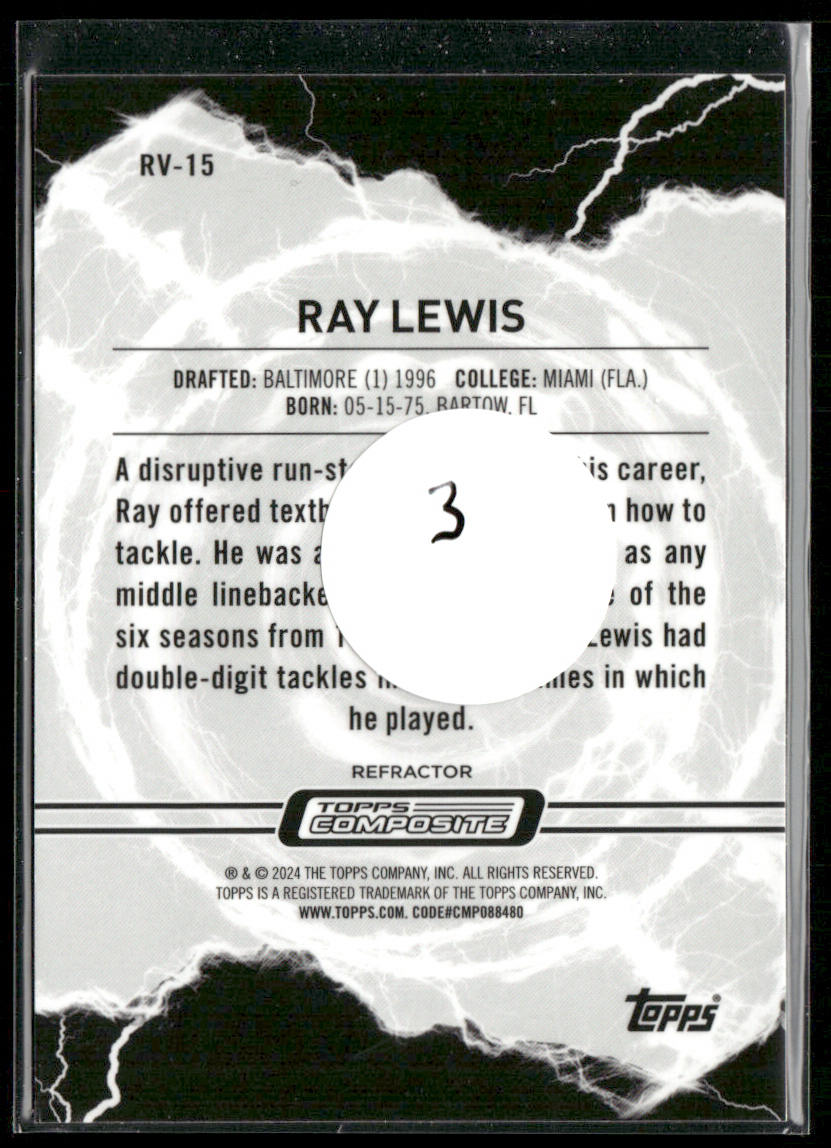 Ray Lewis 2023 Topps Composite Resurgence Voltaic #RV-15 Baltimore Ravens