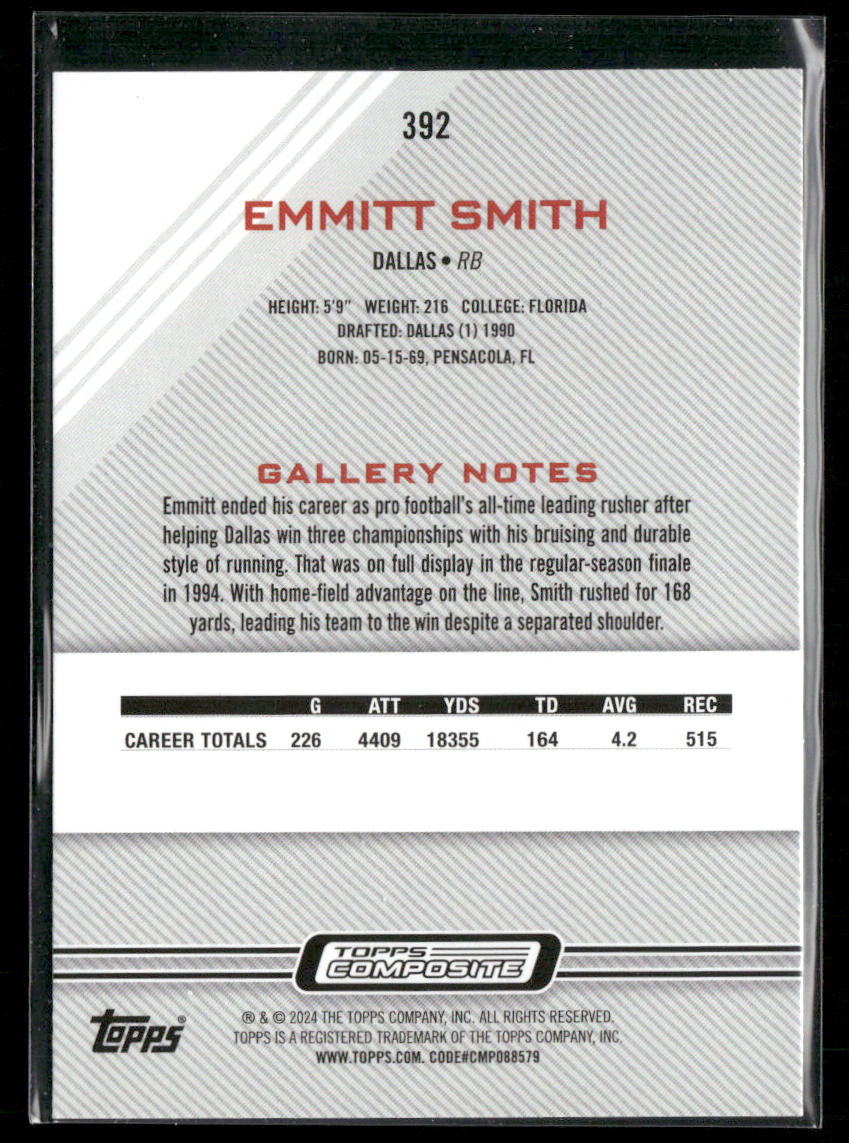 Emmitt Smith 2023 Topps Composite Heritage/Gallery Rainbow Foilboard #392
