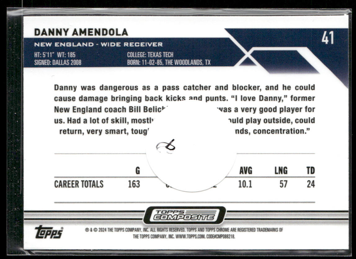 Danny Amendola 2023 Topps Composite Topps Chrome X-Fractor #41 Patriots