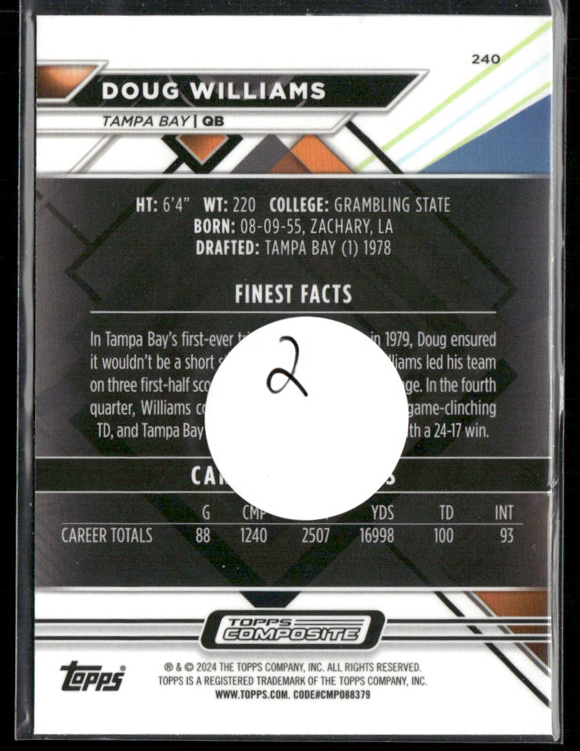 Doug Williams 2023 Topps Composite Finest Checkerboard Refractor #240 Buccaneers