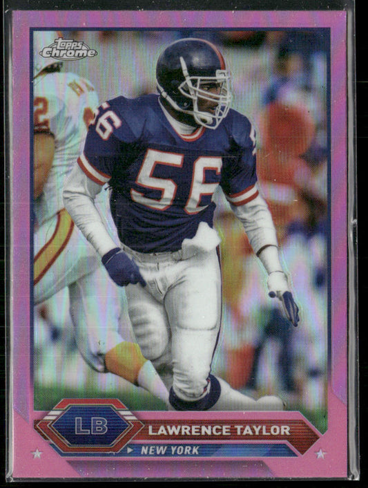 Lawrence Taylor 2023 Topps Composite Topps Chrome Pink Refractor #43 Giants