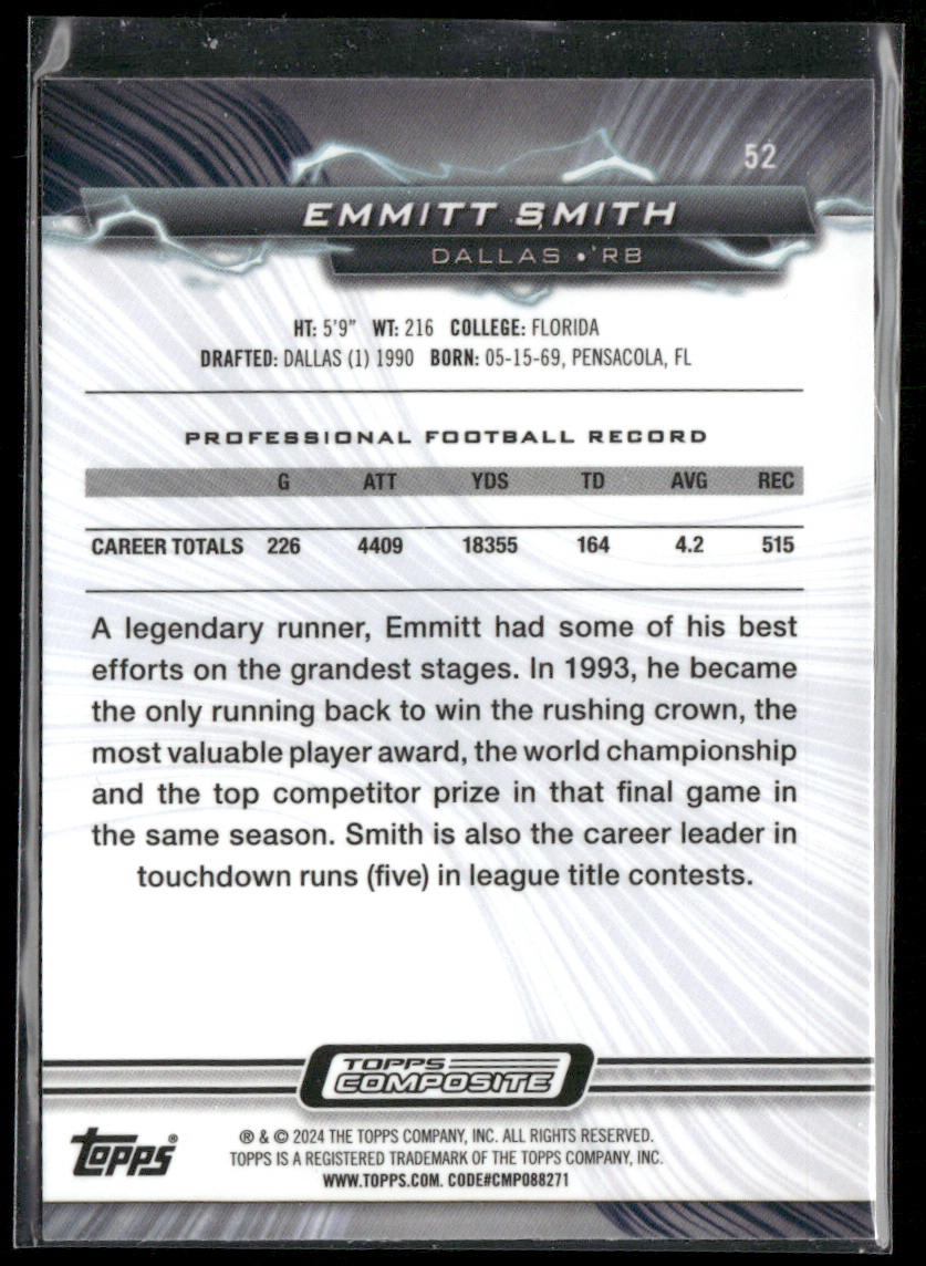 Emmitt Smith 2023 Topps Composite #52 Dallas Cowboys