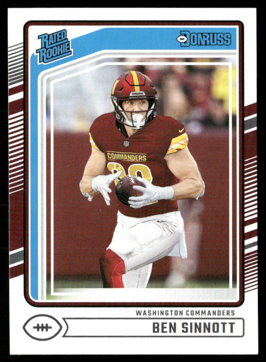 Ben Sinnott 2024 Donruss #314 RC Washington Commanders