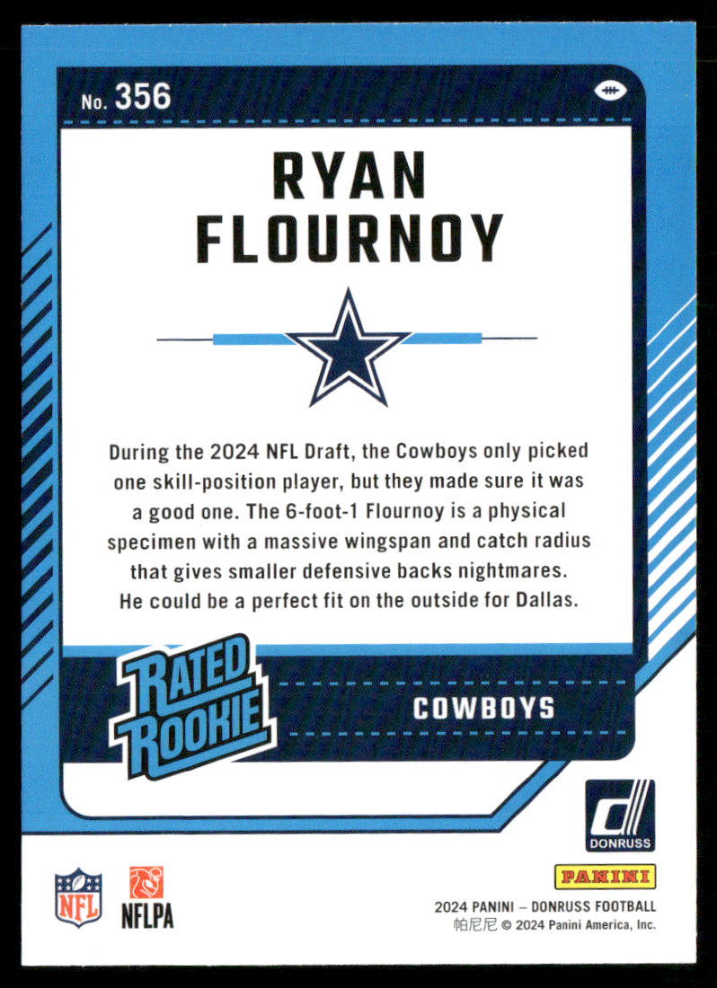 Ryan Flournoy 2024 Donruss #356 RC Dallas Cowboys