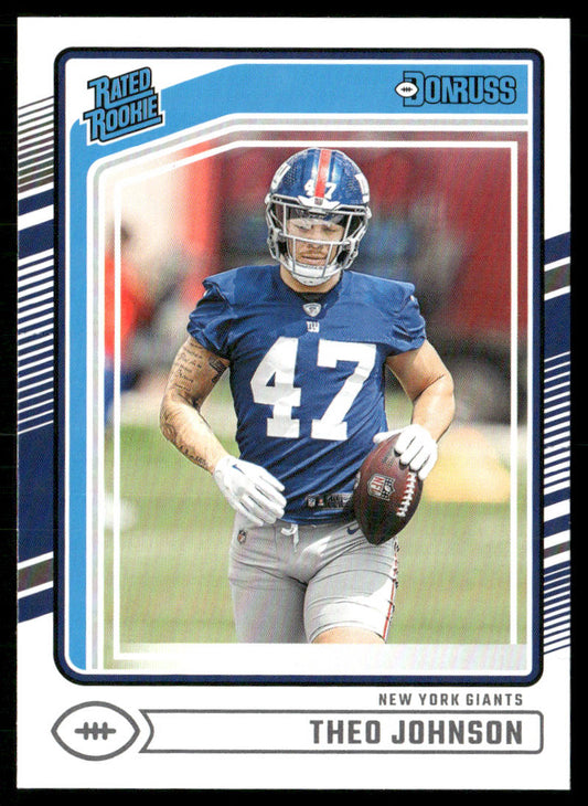 Theo Johnson 2024 Donruss #357 RC New York Giants