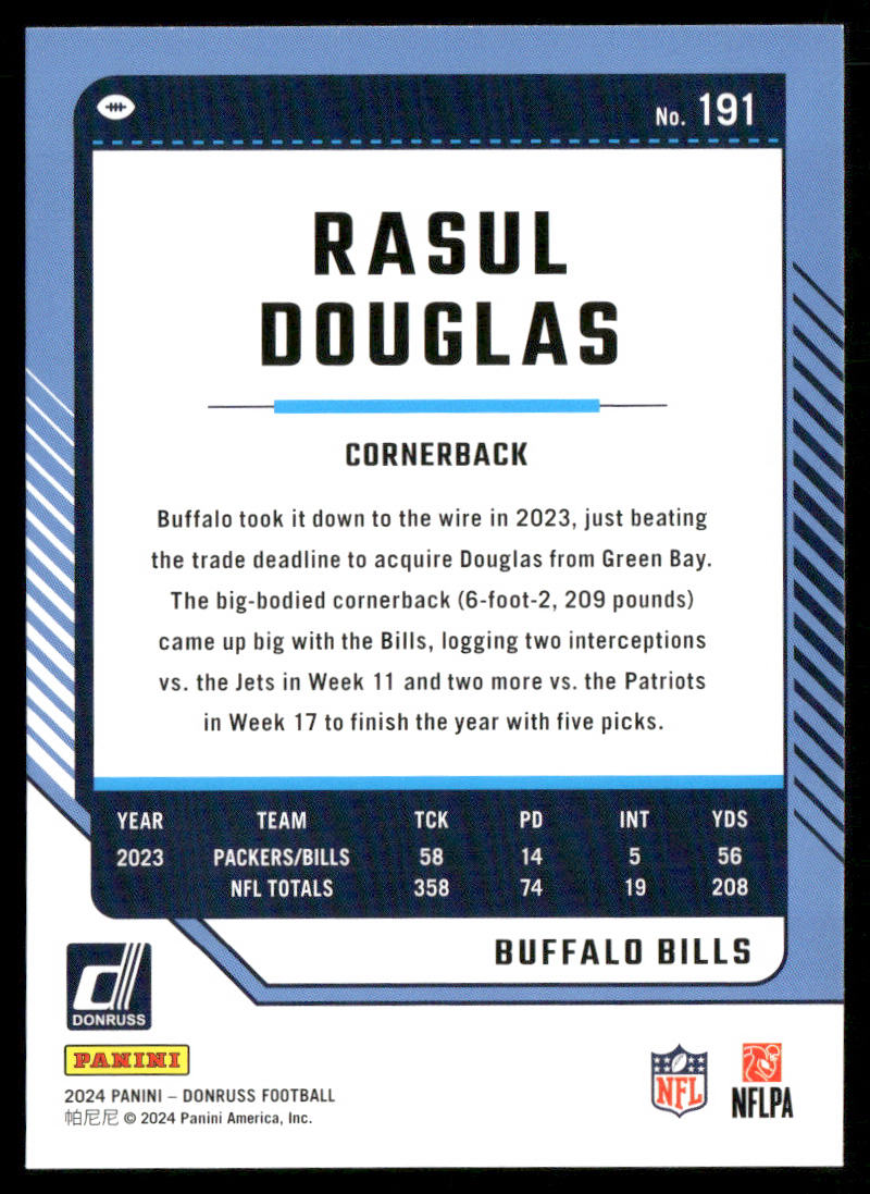 Rasul Douglas 2024 Donruss #191 Buffalo Bills