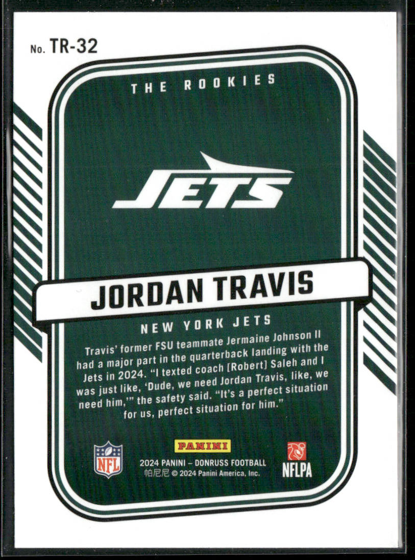 Jordan Travis 2024 Donruss The Rookies #TR-32 New York Jets