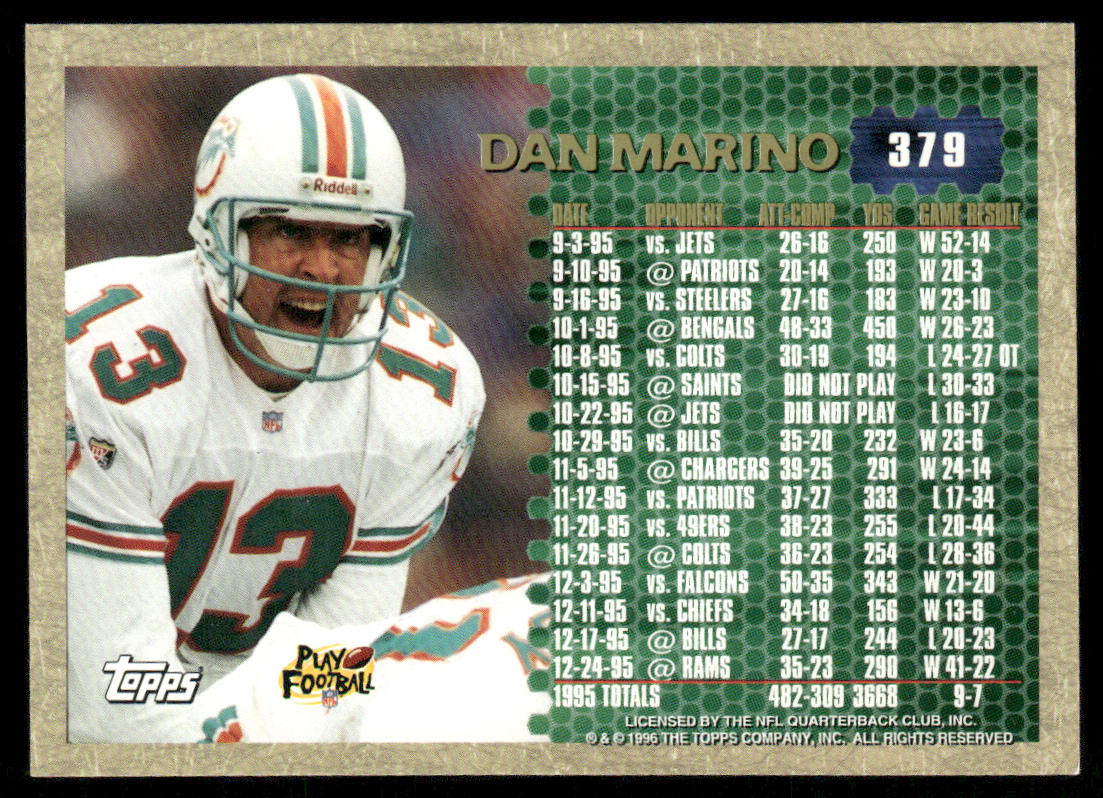 Dan Marino 1996 Topps #379 Miami Dolphins