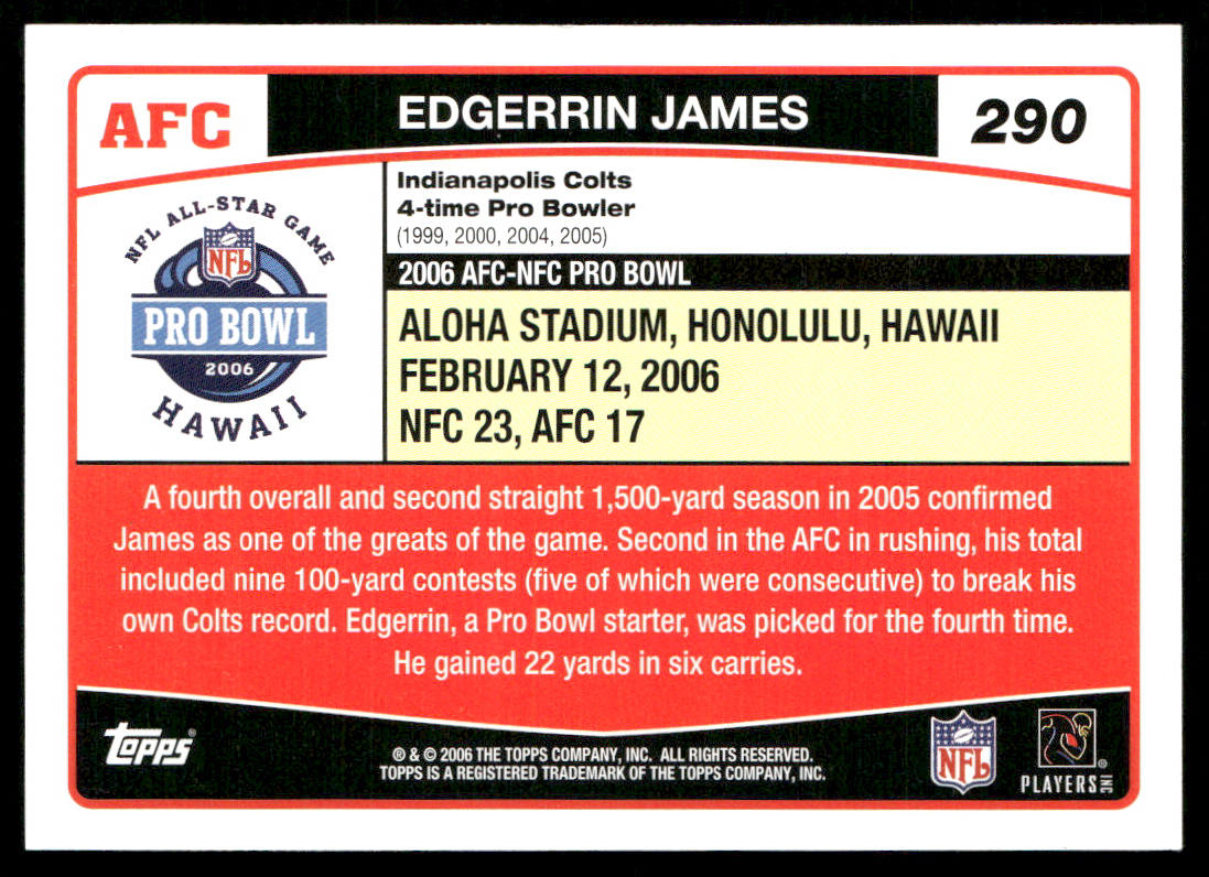 Edgerrin James 2006 Topps #290 Indianapolis Colts