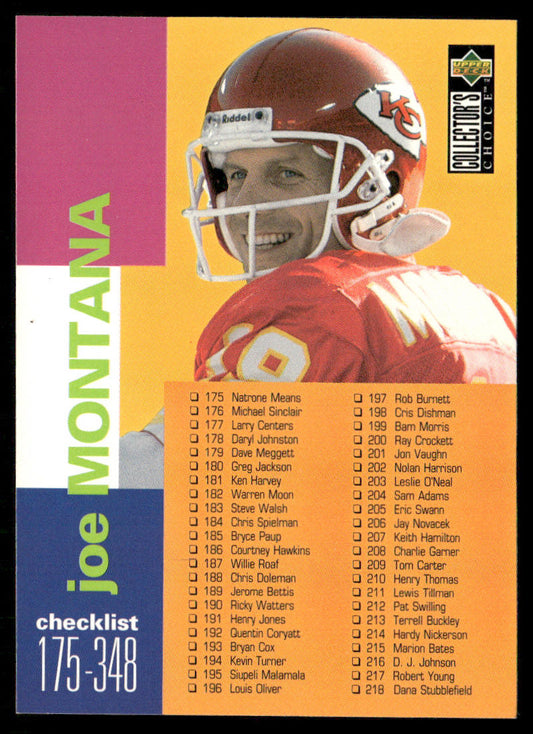 Joe Montana 1995 Collector's Choice #348 Kansas City Chiefs