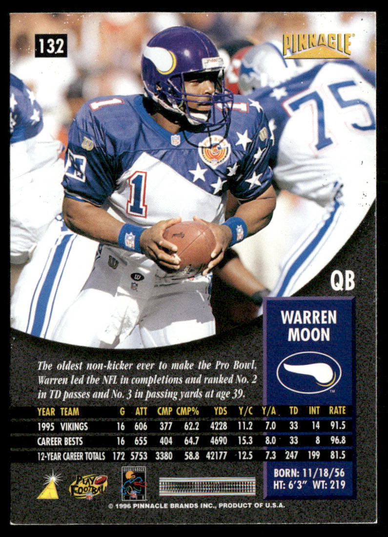 Warren Moon 1996 Pinnacle #132 Minnesota Vikings
