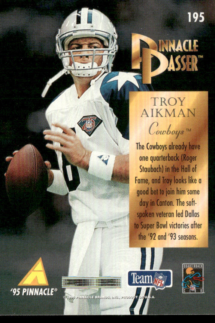 Troy Aikman 1995 Pinnacle #195 Dallas Cowboys