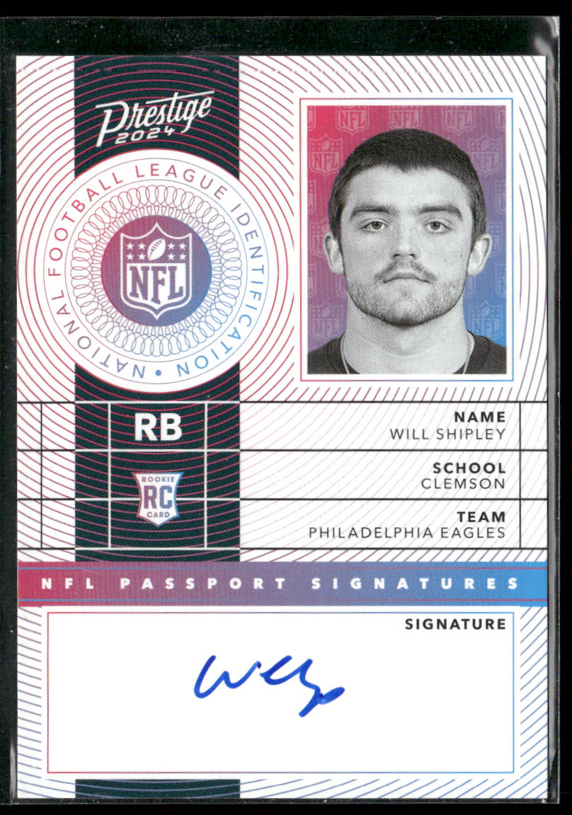 Will Shipley 2024 Panini Prestige NFL Passport Signatures #NPS-WSY AU Eagles