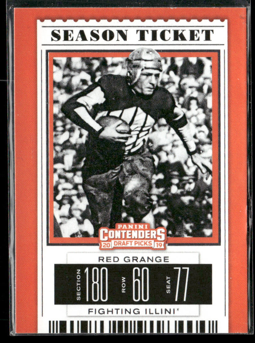 Red Grange 2019 Panini Contenders Draft Picks Collegiate #85 Illinois