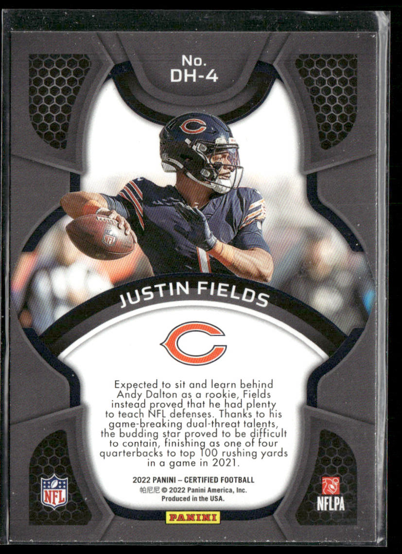 Justin Fields 2022 Panini Certified Dark Horses #DH-4 Chicago Bears