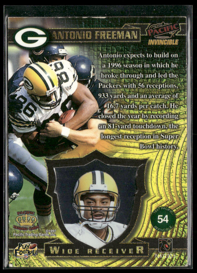 Antonio Freeman 1997 Pacific Invincible #54 Green Bay Packers