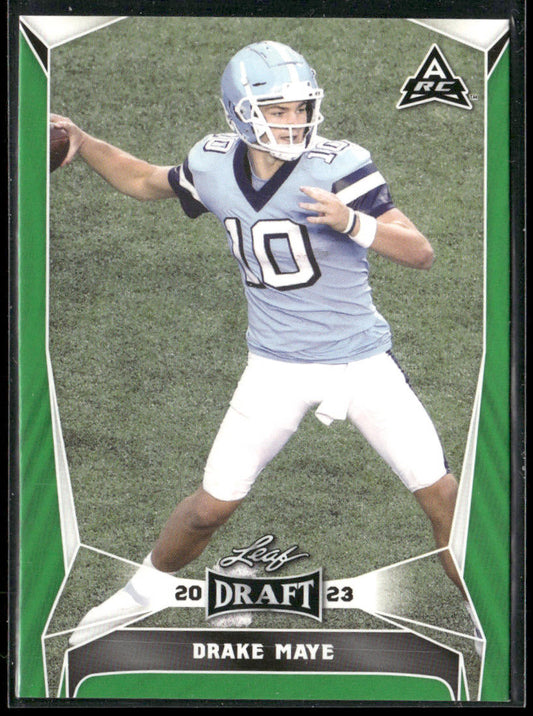 Drake Maye 2023 Leaf Draft Green #34 North Carolina Tar Heels