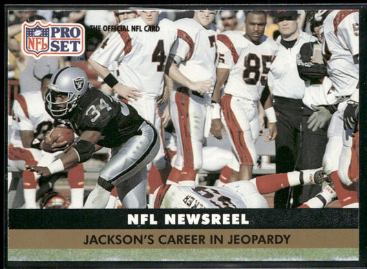 Jackson's Career in Jeopardy 1991 Pro Set #346 Los Angeles Raiders