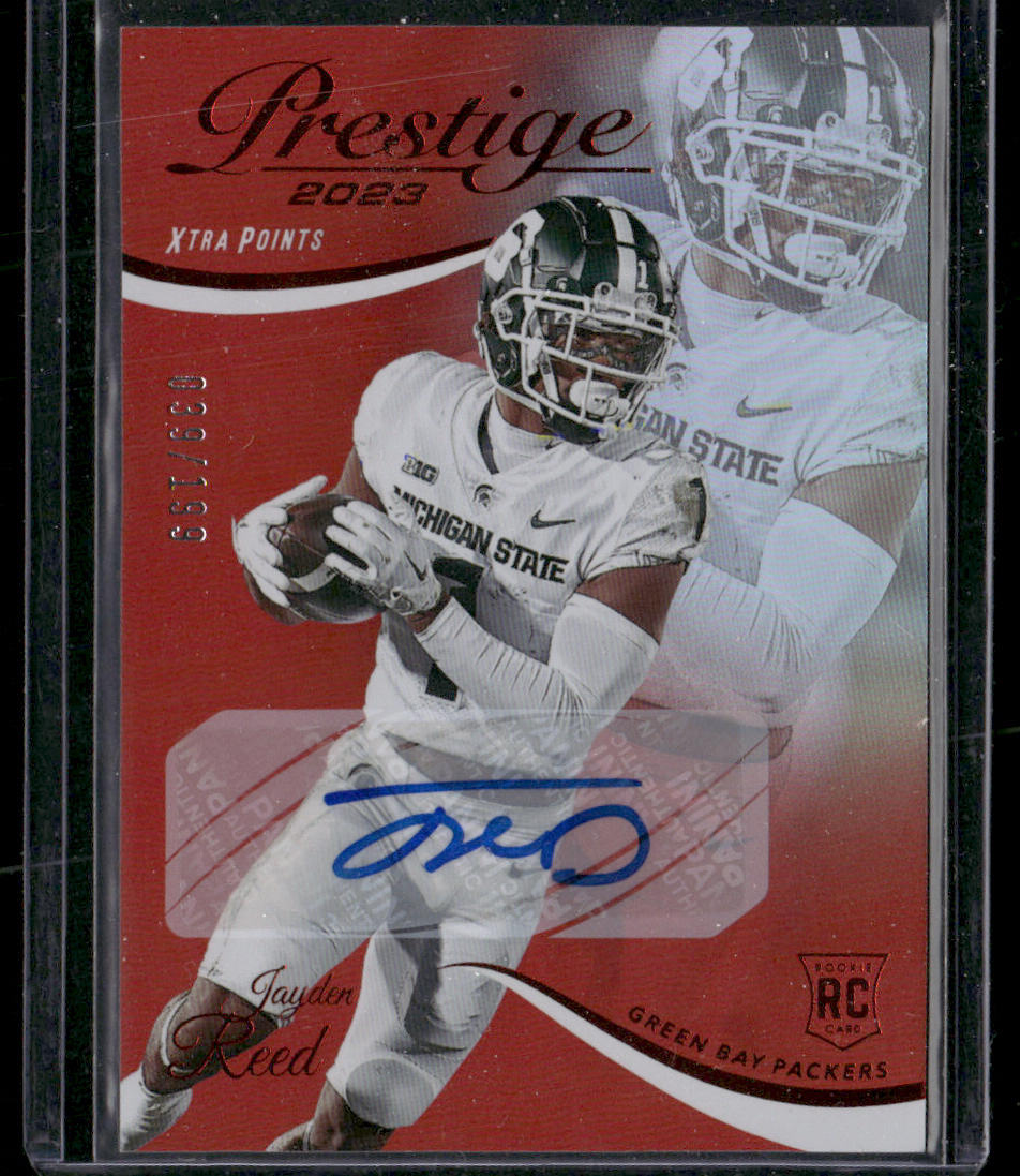 Jayden Reed 2023 Panini Prestige Xtra Points Signatures Premium Red #348 SN,RC
