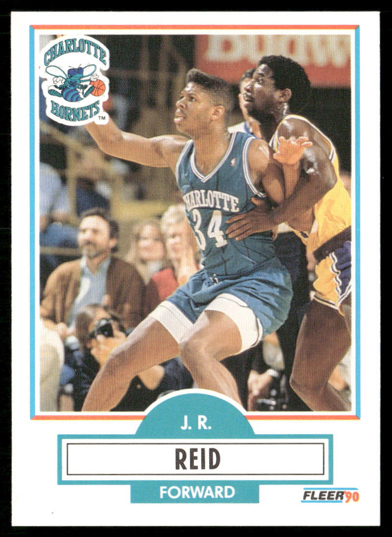 J.R. Reid 1990-91 Fleer #20b RC Charlotte Hornets