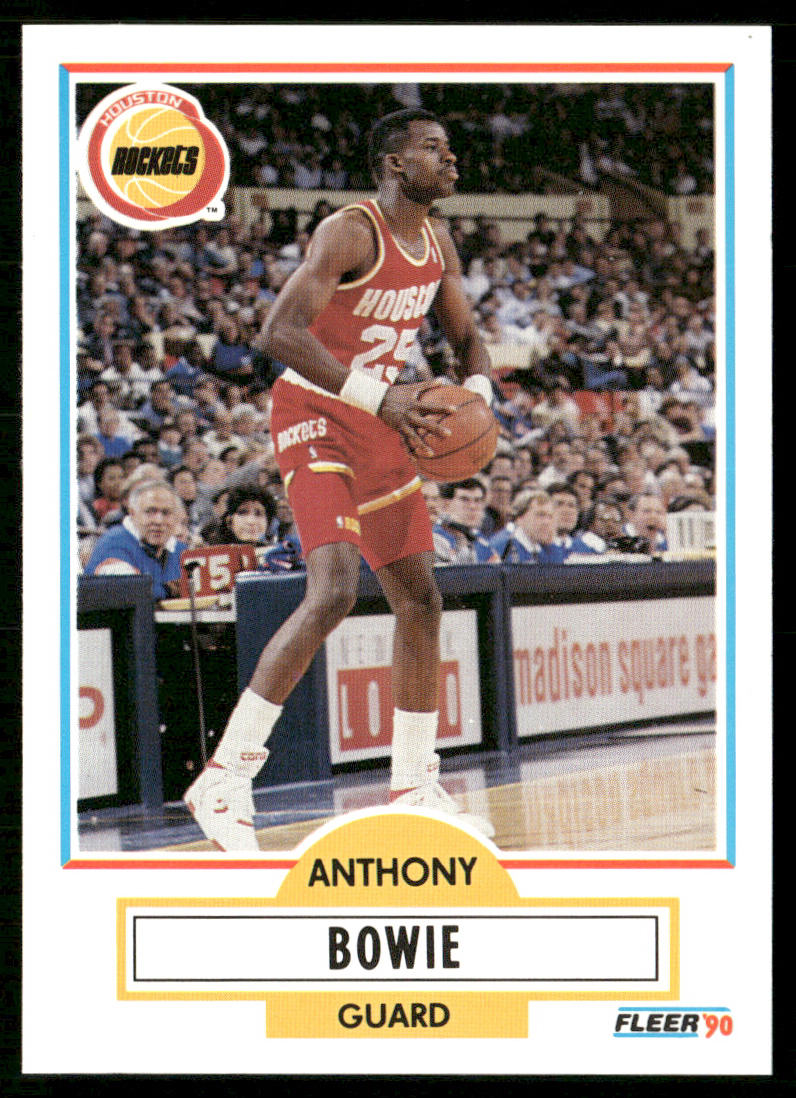 Anthony Bowie 1990-91 Fleer #69 RC Houston Rockets