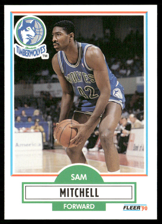 Sam Mitchell 1990-91 Fleer #114 RC Minnesota Timberwolves