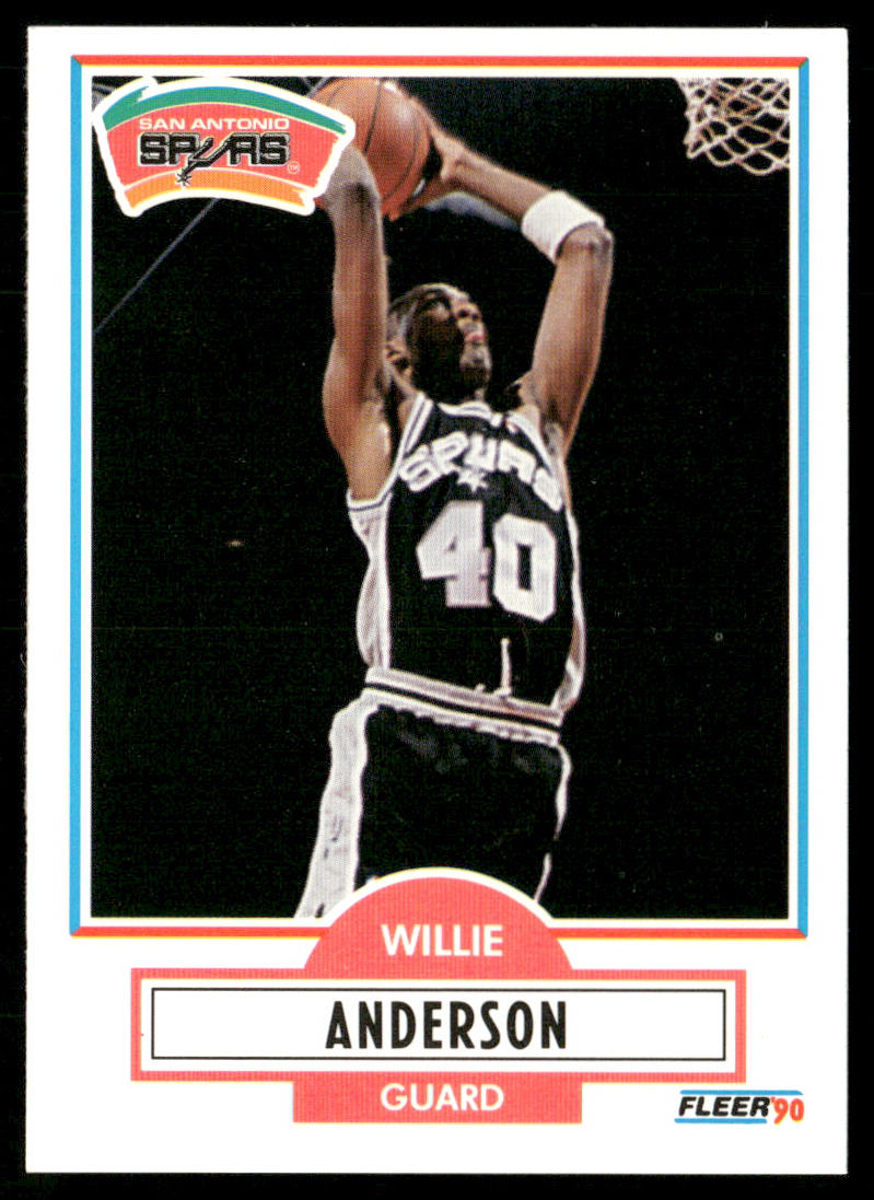 Willie Anderson 1990-91 Fleer #168 San Antonio Spurs