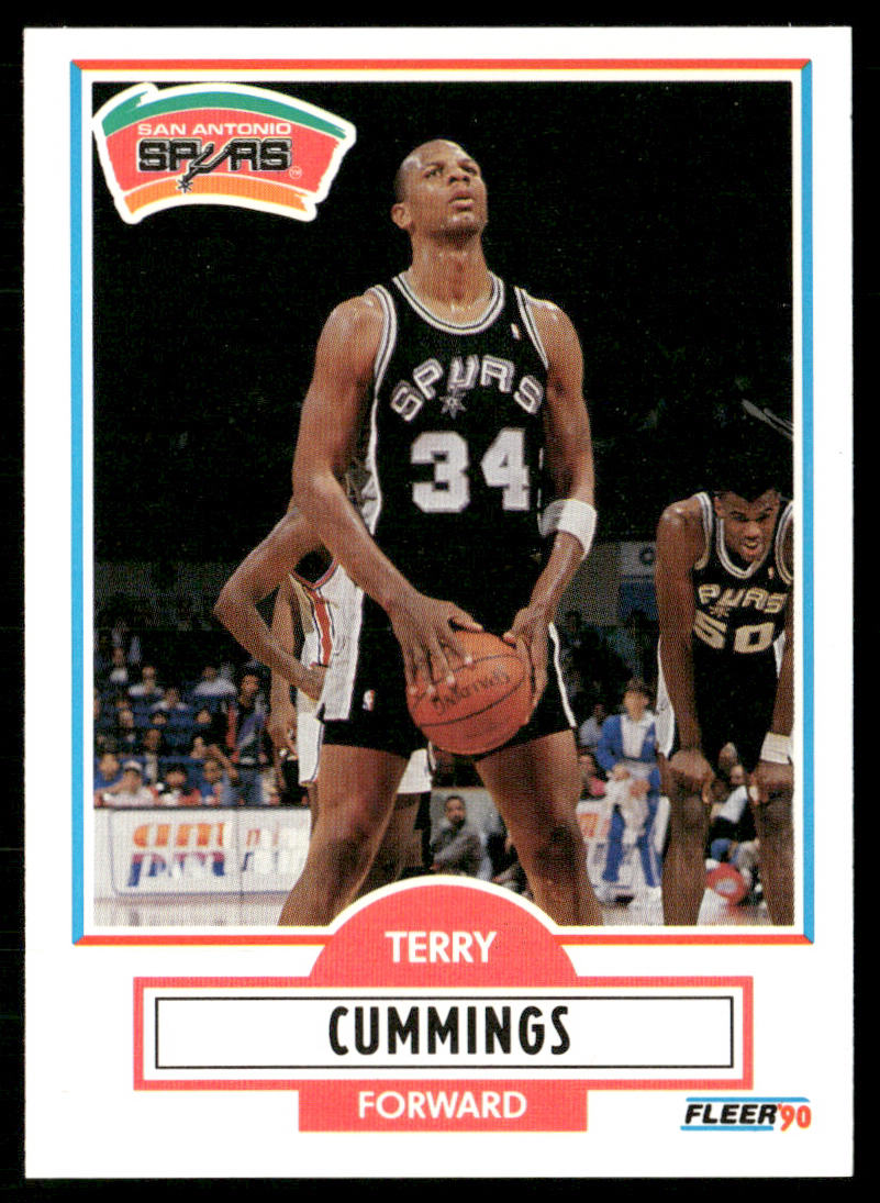 Terry Cummings 1990-91 Fleer #170 San Antonio Spurs