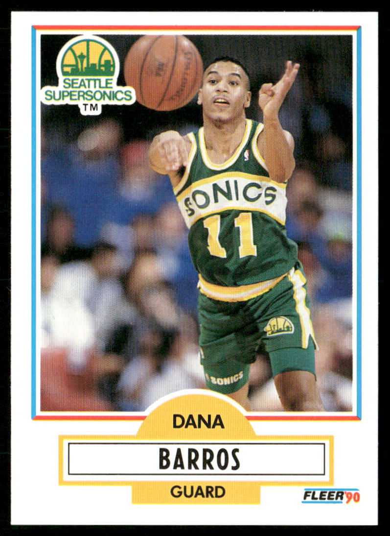 Dana Barros 1990-91 Fleer #175 RC Seattle SuperSonics