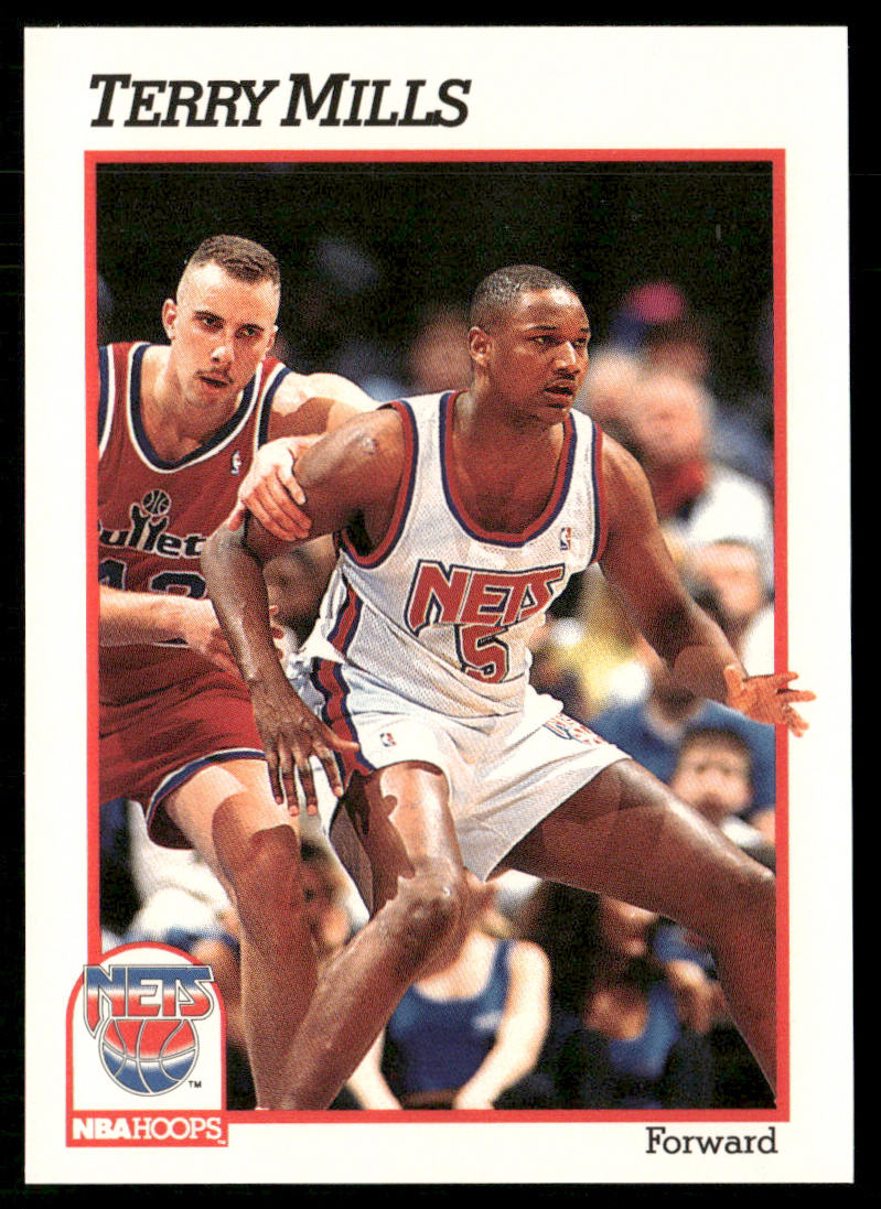 Terry Mills 1991-92 Hoops #401 RC New Jersey Nets