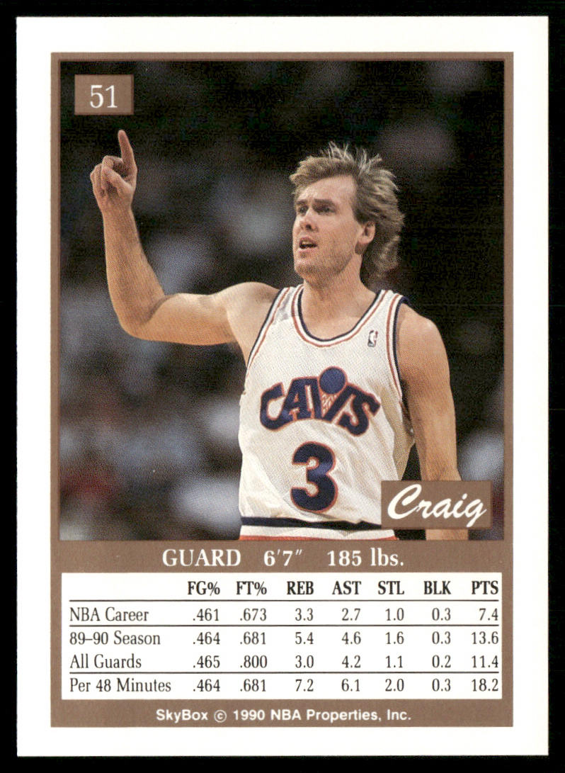 Craig Ehlo 1990-91 SkyBox #51 Cleveland Cavaliers
