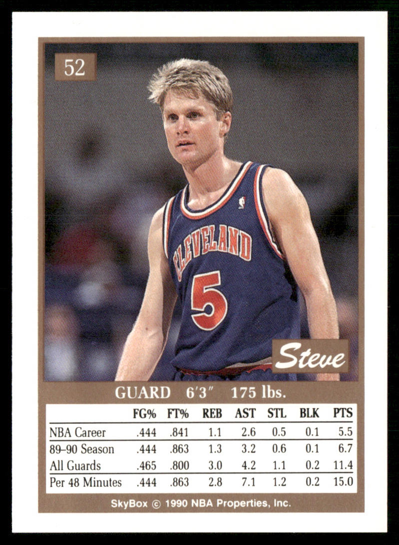 Steve Kerr 1990-91 SkyBox #52 Cleveland Cavaliers