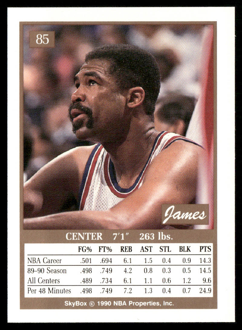 James Edwards 1990-91 SkyBox #85 Detroit Pistons