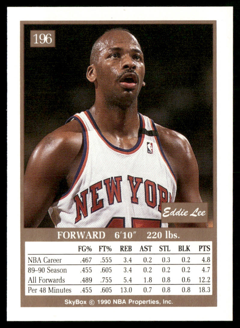 Eddie Lee Wilkins 1990-91 SkyBox #196 New York Knicks