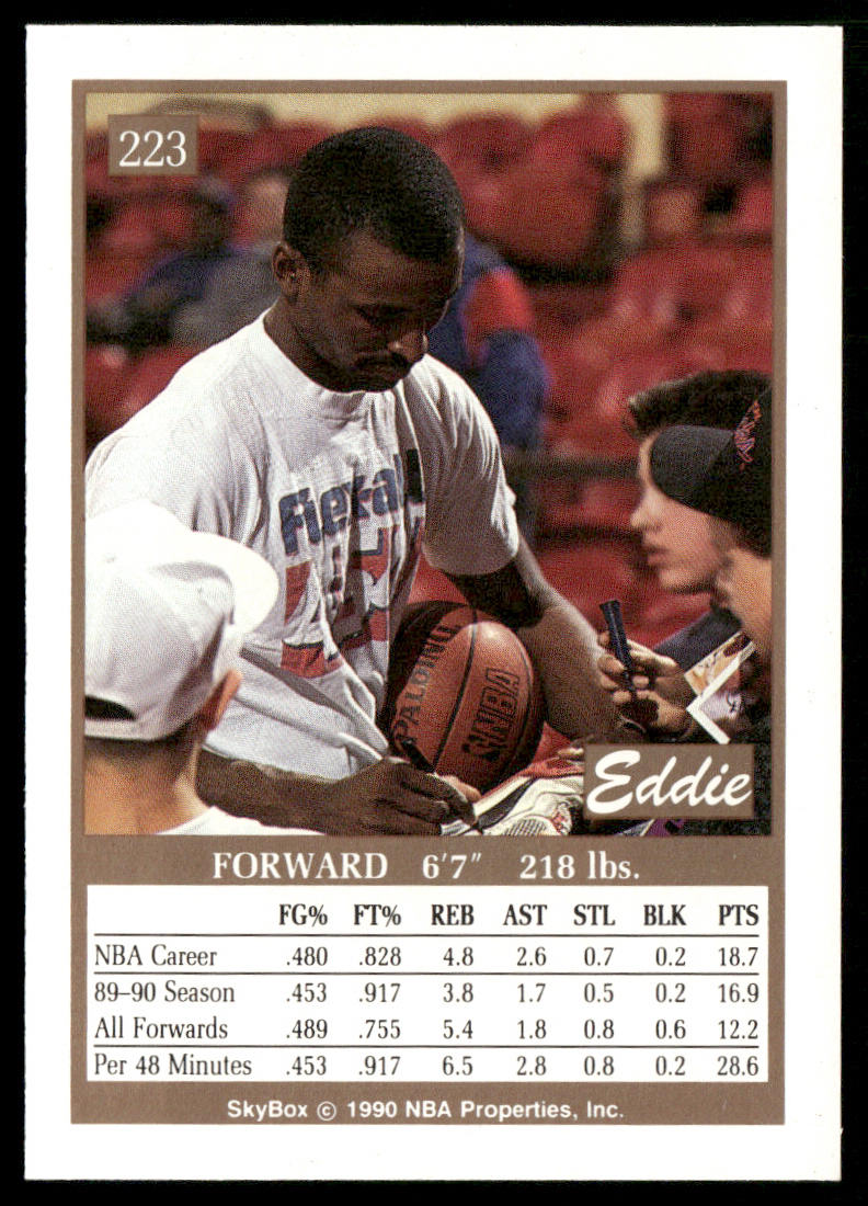 Eddie Johnson 1990-91 SkyBox #223 Phoenix Suns