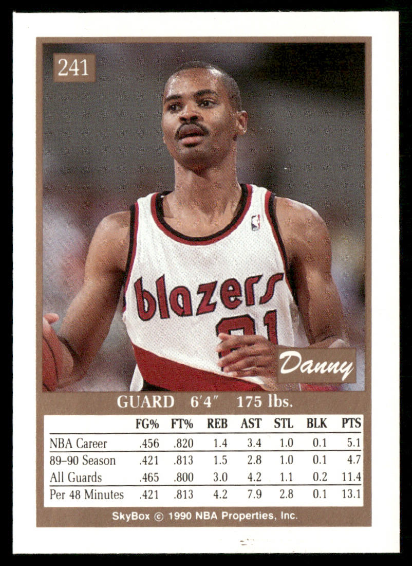Danny Young 1990-91 SkyBox #241 Portland Trail Blazers