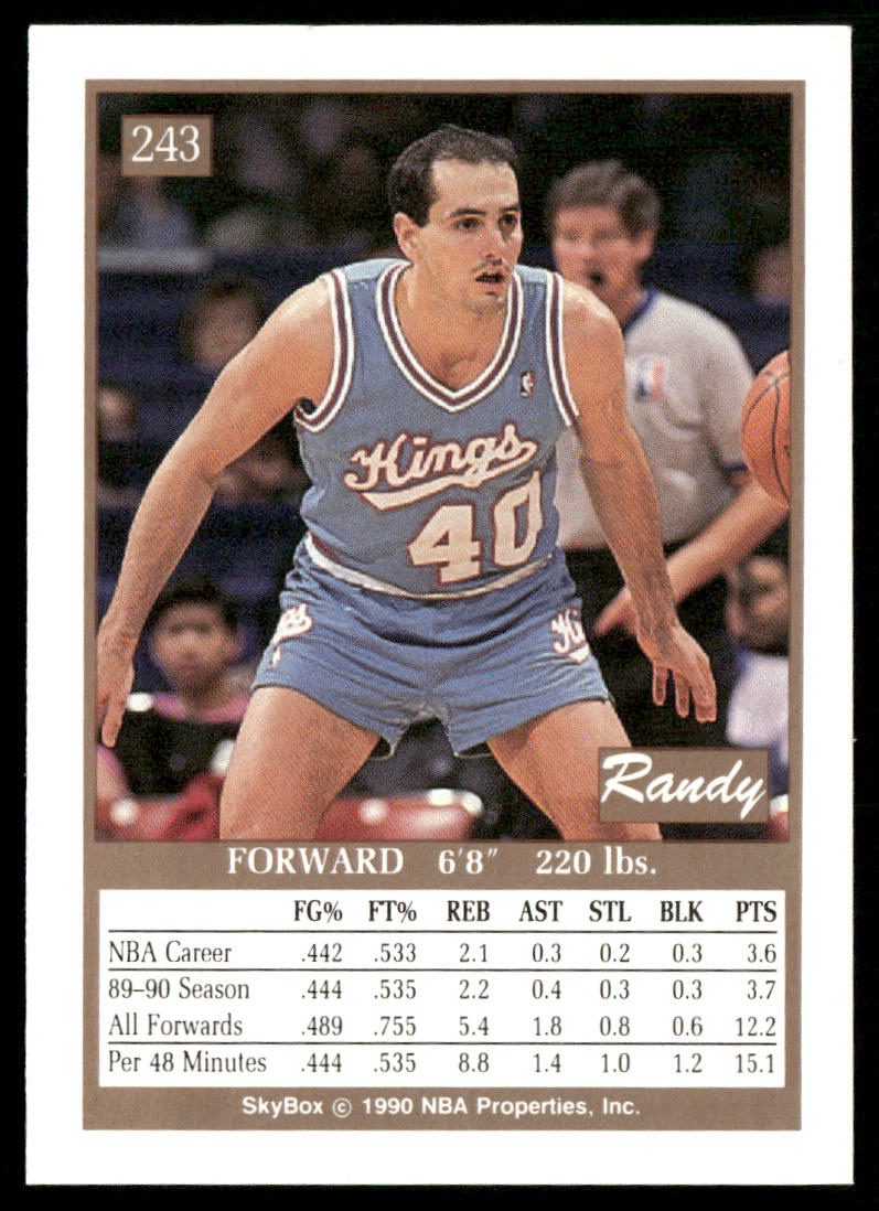 Randy Allen 1990-91 SkyBox #243 RC Sacramento Kings