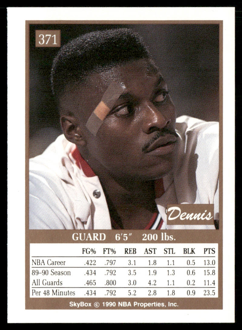 Dennis Hopson 1990-91 SkyBox #371 Chicago Bulls