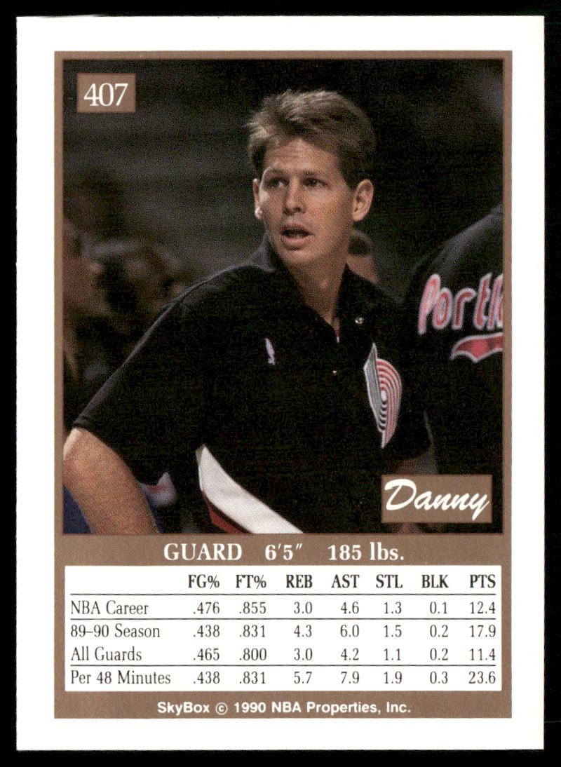 Danny Ainge 1990-91 SkyBox #407 Portland Trail Blazers