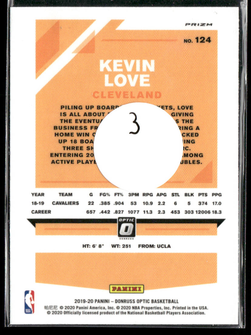 Kevin Love 2019-20 Donruss Optic Blue Velocity #124 Cleveland Cavaliers