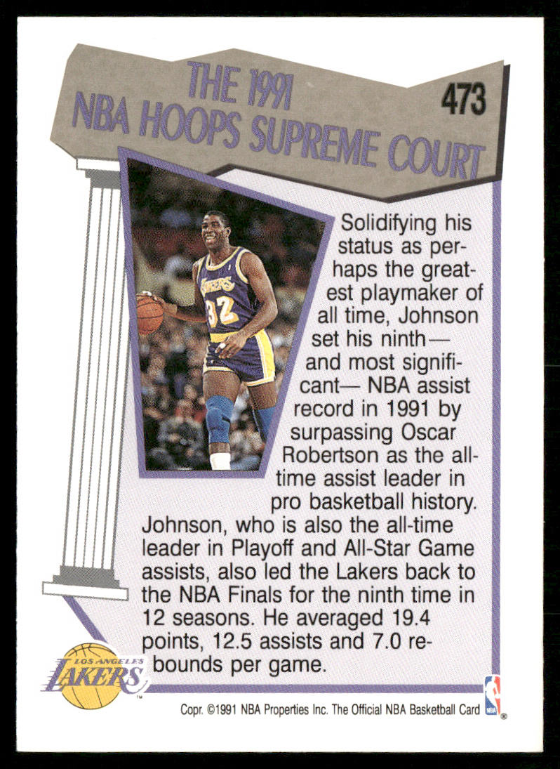 Magic Johnson 1991-92 Hoops #473 Los Angeles Lakers