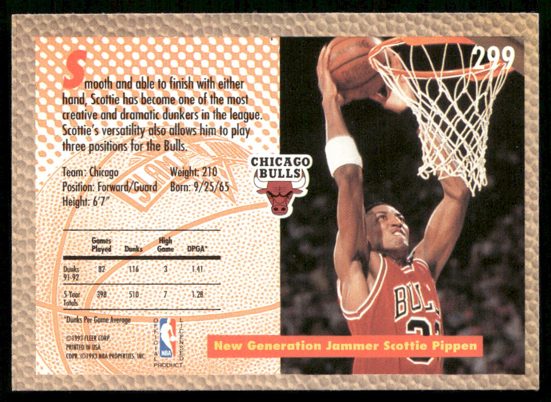 Scottie Pippen 1992-93 Fleer #299 Chicago Bulls