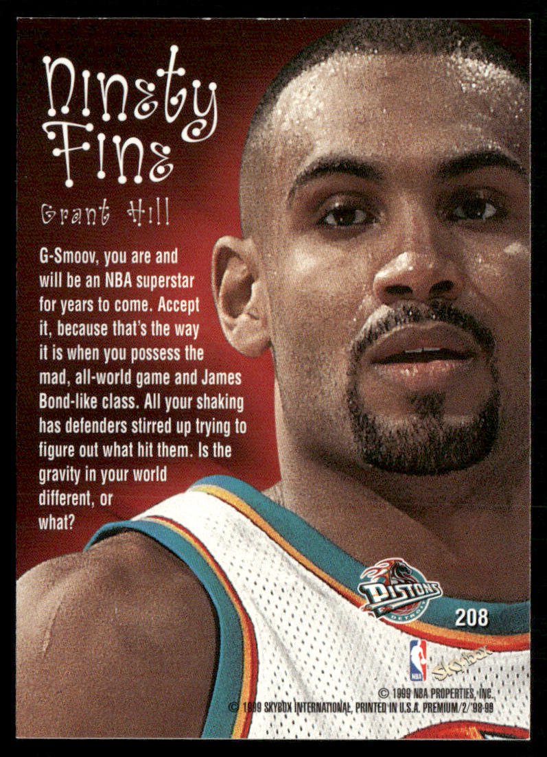 Grant Hill 1998-99 SkyBox Premium #208 Detroit Pistons